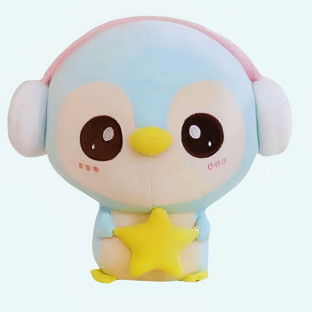 Knuffel Pinguïn Lichtblauw Met Oorbescherming En Zachte Vacht De Knuffel 20cm