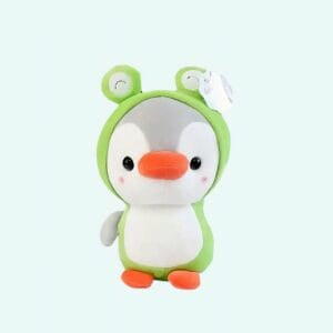 Knuffel Pinguïn Lichtblauw Met Oorbescherming En Zachte Vacht De Knuffel