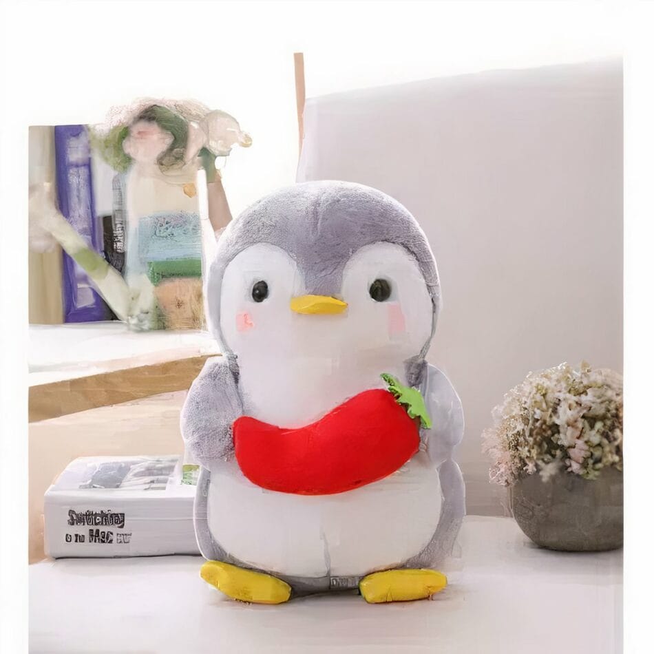Knuffel Pinguïn Piment Met Schattige Buik En Liefde De Knuffel