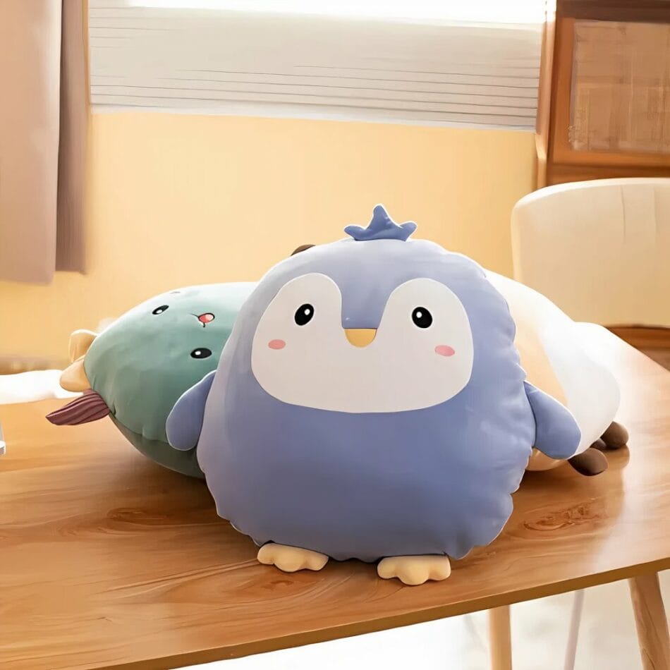 Knuffel Pinguïn Regenboog Rond Voor Slapen en Spelen De Knuffel