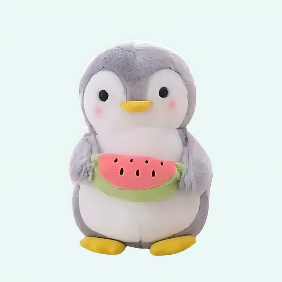 Knuffel Pinguïn Watermeloen Met Groene Buitenkant De Knuffel