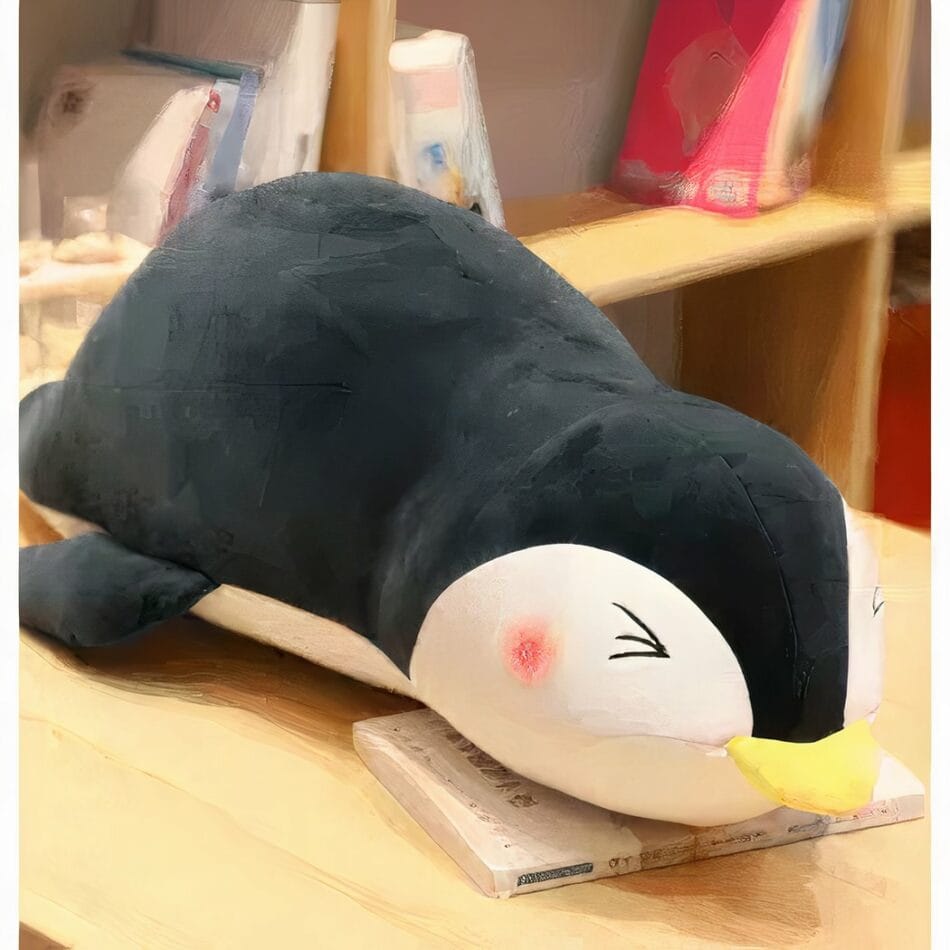 Knuffel Pinguïn Zwart Met Speels Detail Voor Kinderen De Knuffel
