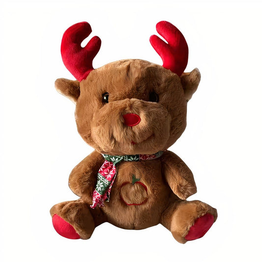 Knuffel Rendier Wit of Bruin Ademend met Slaapliedjes Kerst De Knuffel bruin