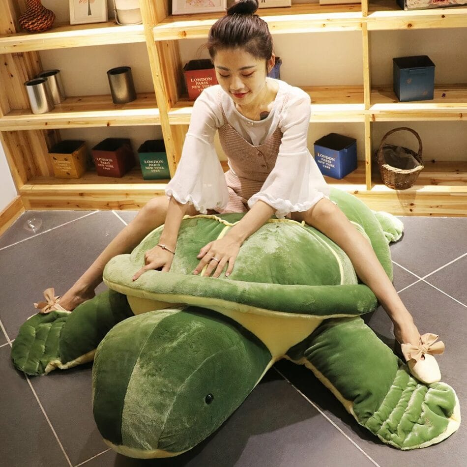 Knuffel Reuzen Groene Schildpad 150 Centimeter Ronde Kussen De Knuffel