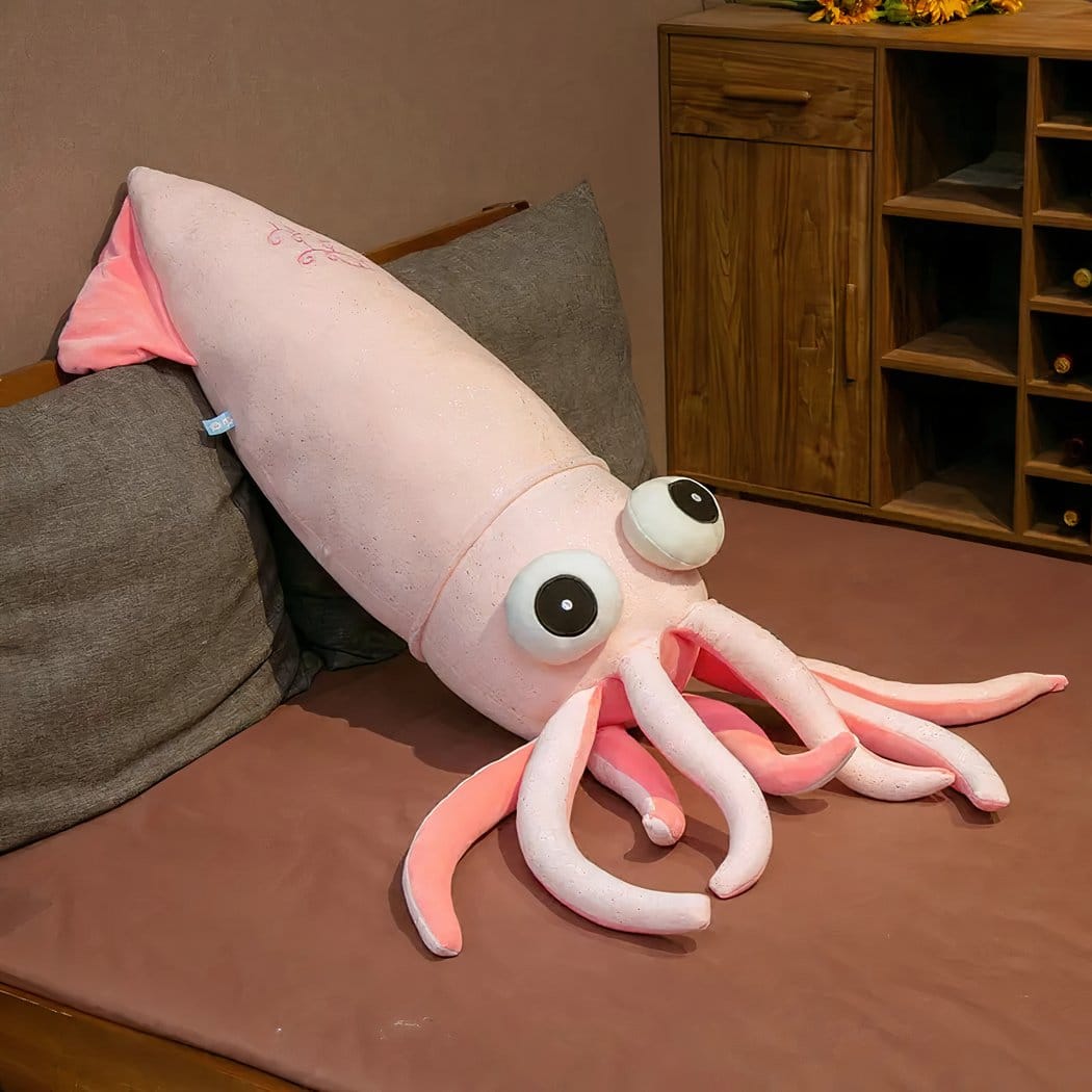 Knuffel Reuzen Octopus Calamar 70 Tot 130 Cm Blauw Of Roze De Knuffel 70cm / roze