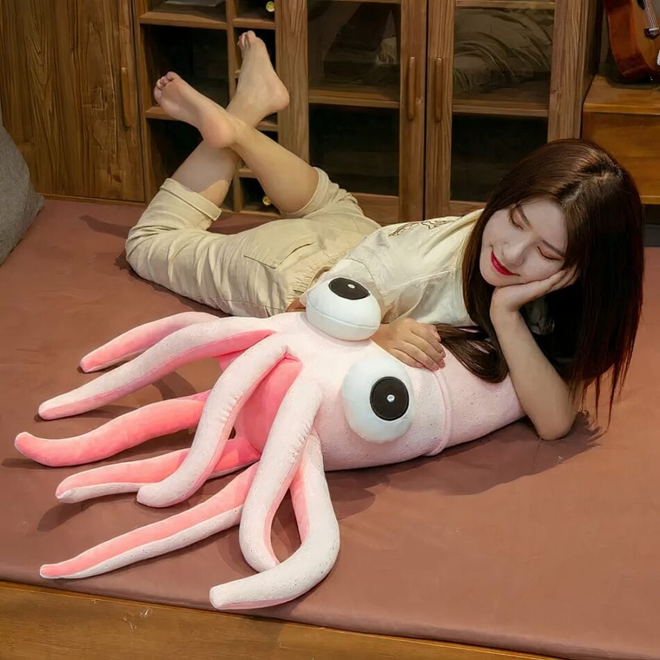 Knuffel Reuzen Octopus Calamar 70 Tot 130 Cm Blauw Of Roze De Knuffel