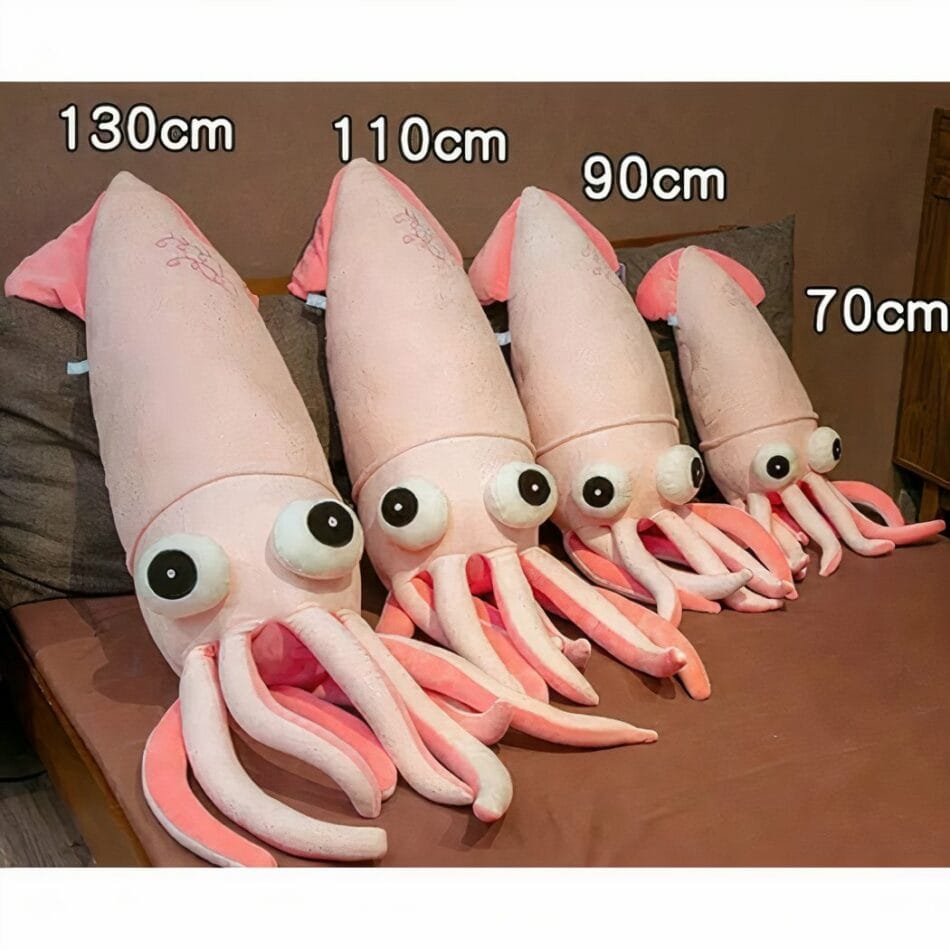 Knuffel Reuzen Octopus Calamar 70 Tot 130 Cm Blauw Of Roze De Knuffel