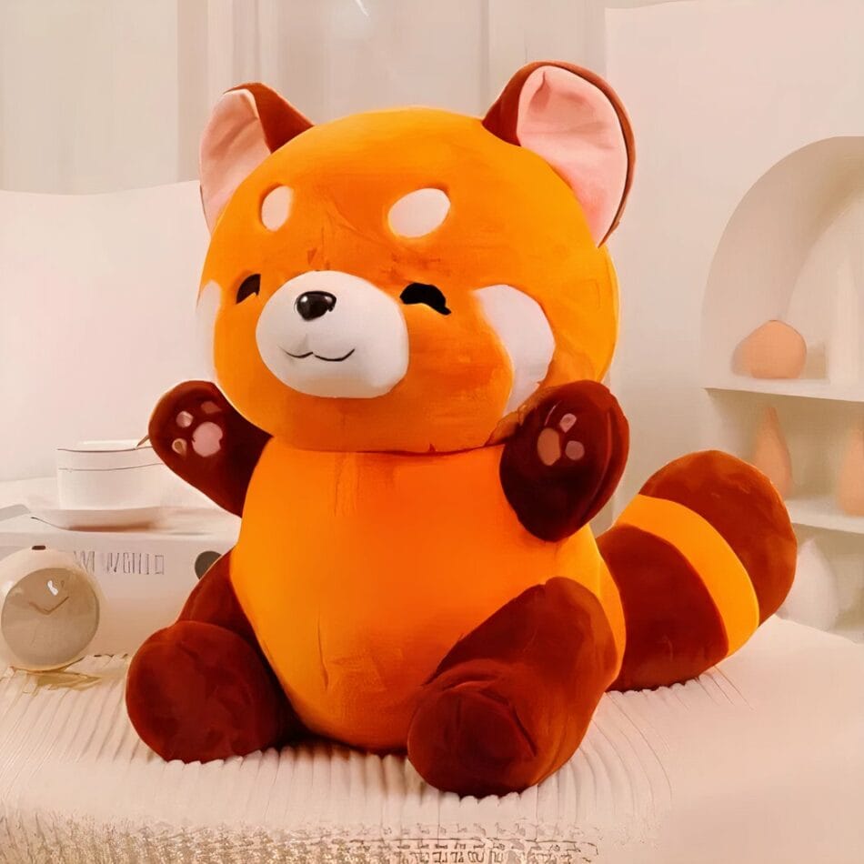 Knuffel Rode Panda Zachte Plucheknuffel Met Charmante Glimlach De Knuffel