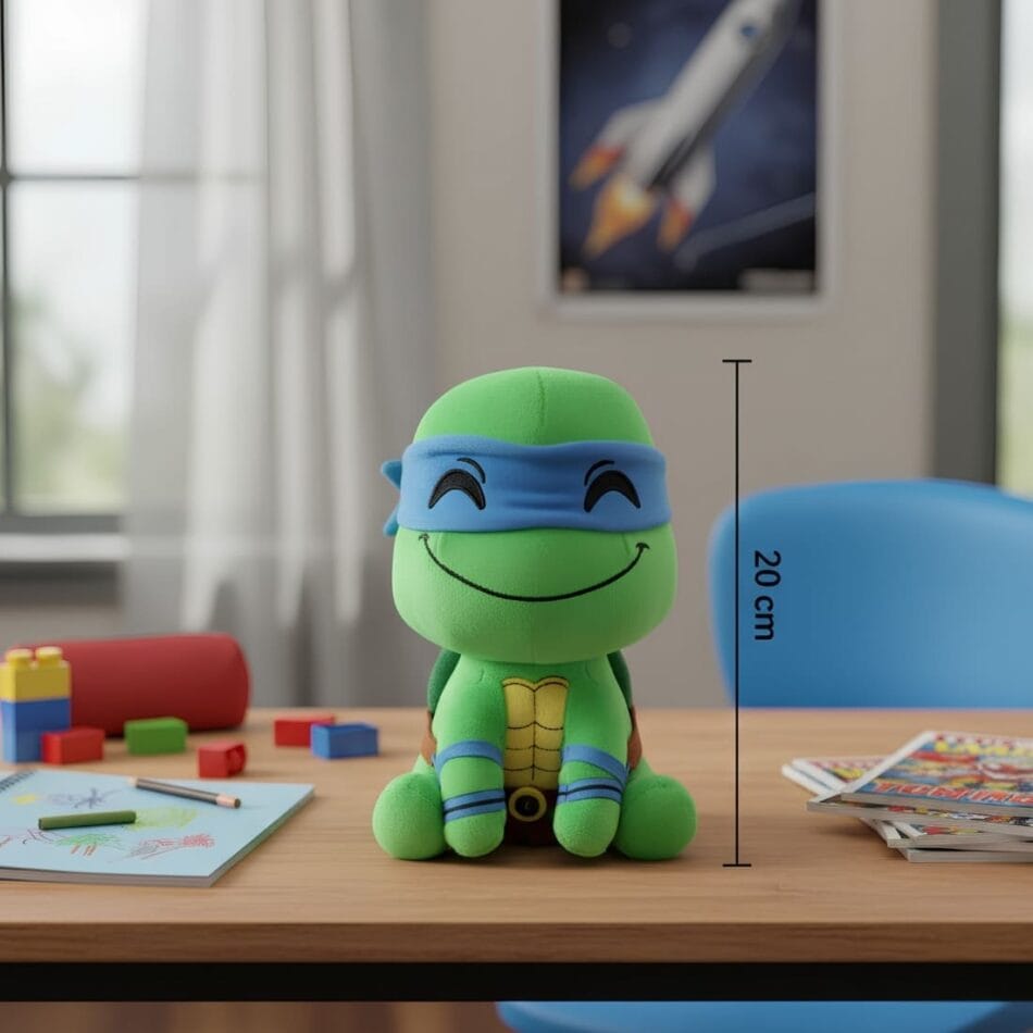 Knuffel Schildpad Ninja Met Glimlach En Felgekleurde Bandana De Knuffel