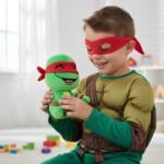 Knuffel Schildpad Ninja Met Glimlach En Felgekleurde Bandana De Knuffel