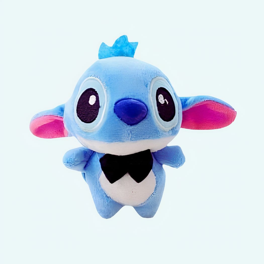 Knuffel Sleutelhanger Stitch Élégant met Strikje De Knuffel