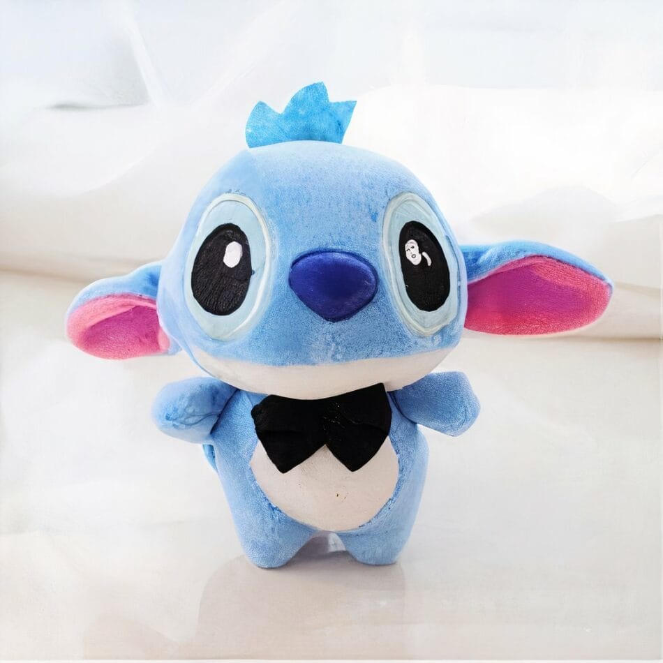 Knuffel Sleutelhanger Stitch Élégant met Strikje De Knuffel