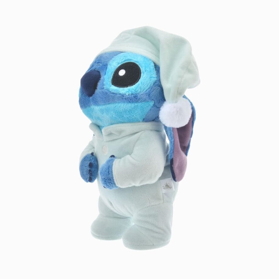 Knuffel Stitch in Pyjama met Wit Nachtbonnetje De Knuffel