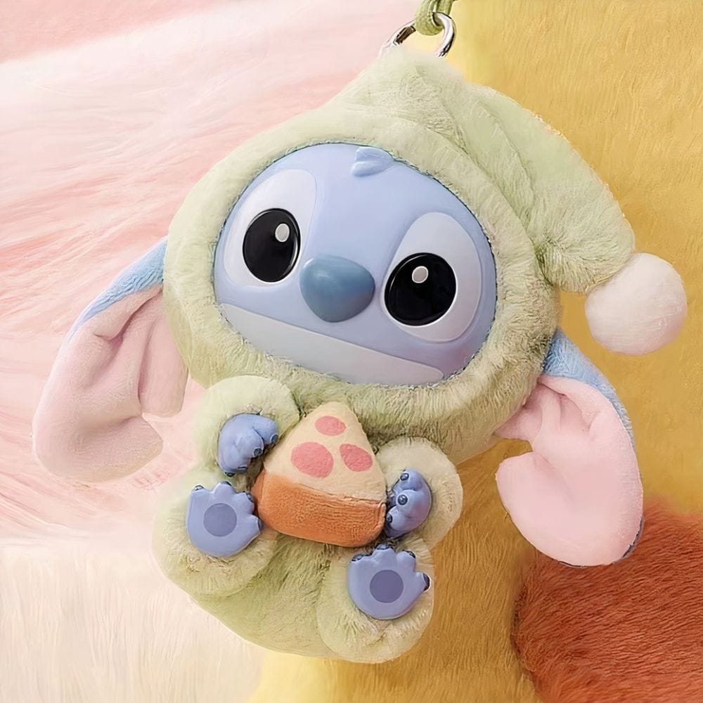 Knuffel Stitch Labubu-stijl Zacht Speels Dier Creatie De Knuffel Stitch Pizza Croustillante