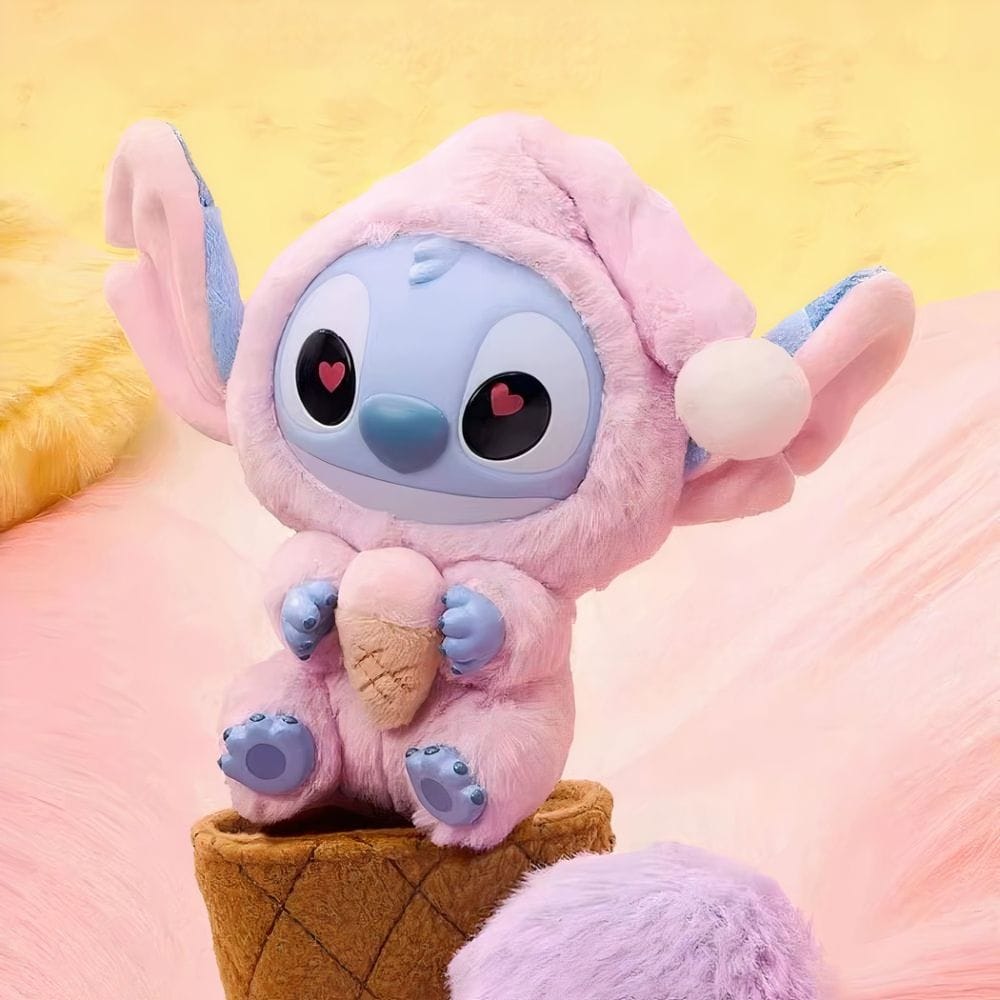Knuffel Stitch Labubu-stijl Zacht Speels Dier Creatie De Knuffel Stitch Glace à la Fraise