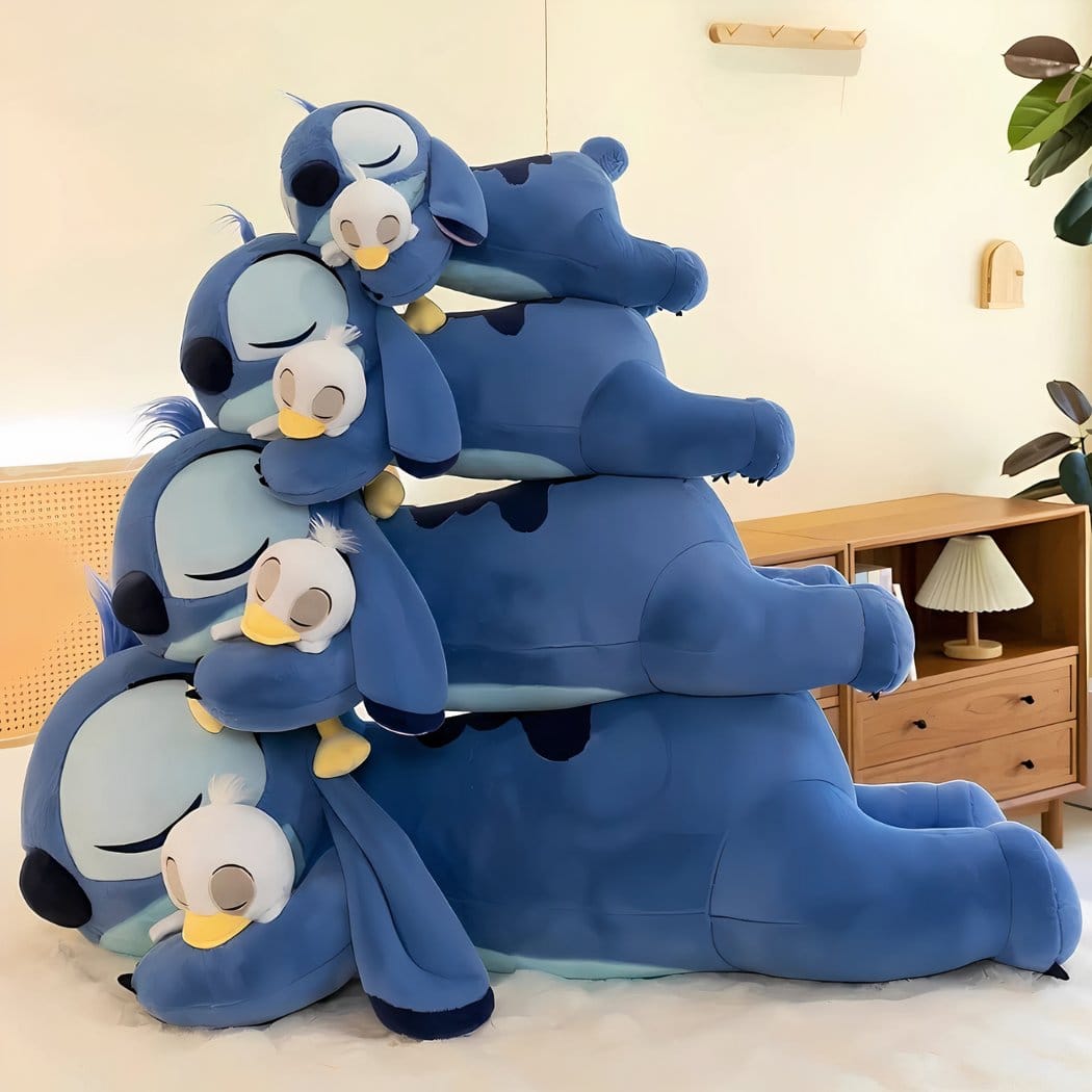 Knuffel Stitch Liggend Met Eendje Zachte Slaapknuffel De Knuffel 50-cm-2