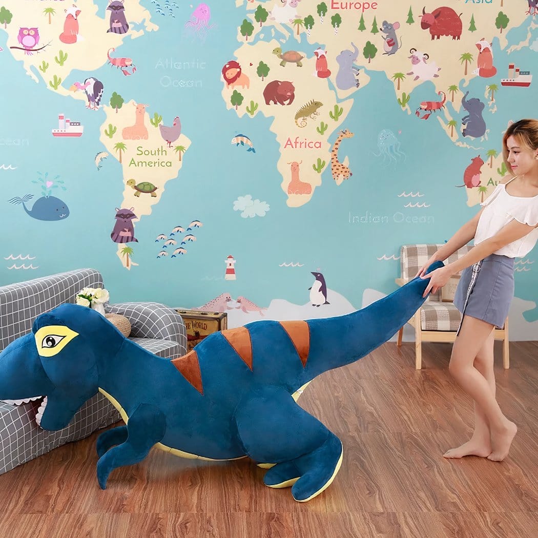 Knuffel T Rex Reuzen 110 cm en 160 cm Groot De Knuffel 160cm / blauw