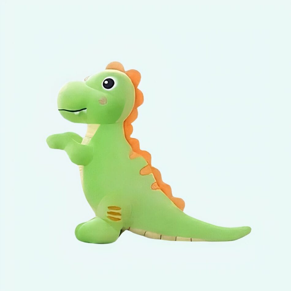 Knuffel Tyrannosaurus Rex Groen met Oranje Strepen Katoen De Knuffel