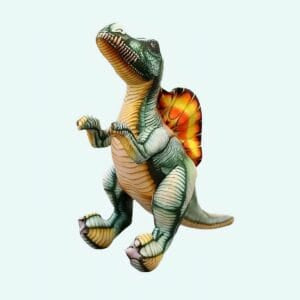 Knuffel Tyrannosaurus Rex Groen met Oranje Strepen Katoen De Knuffel