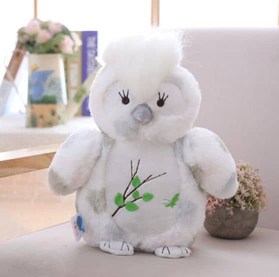 Knuffel Uil Kawaii Met Kleurrige Krulletjes Op Het Hoofd De Knuffel