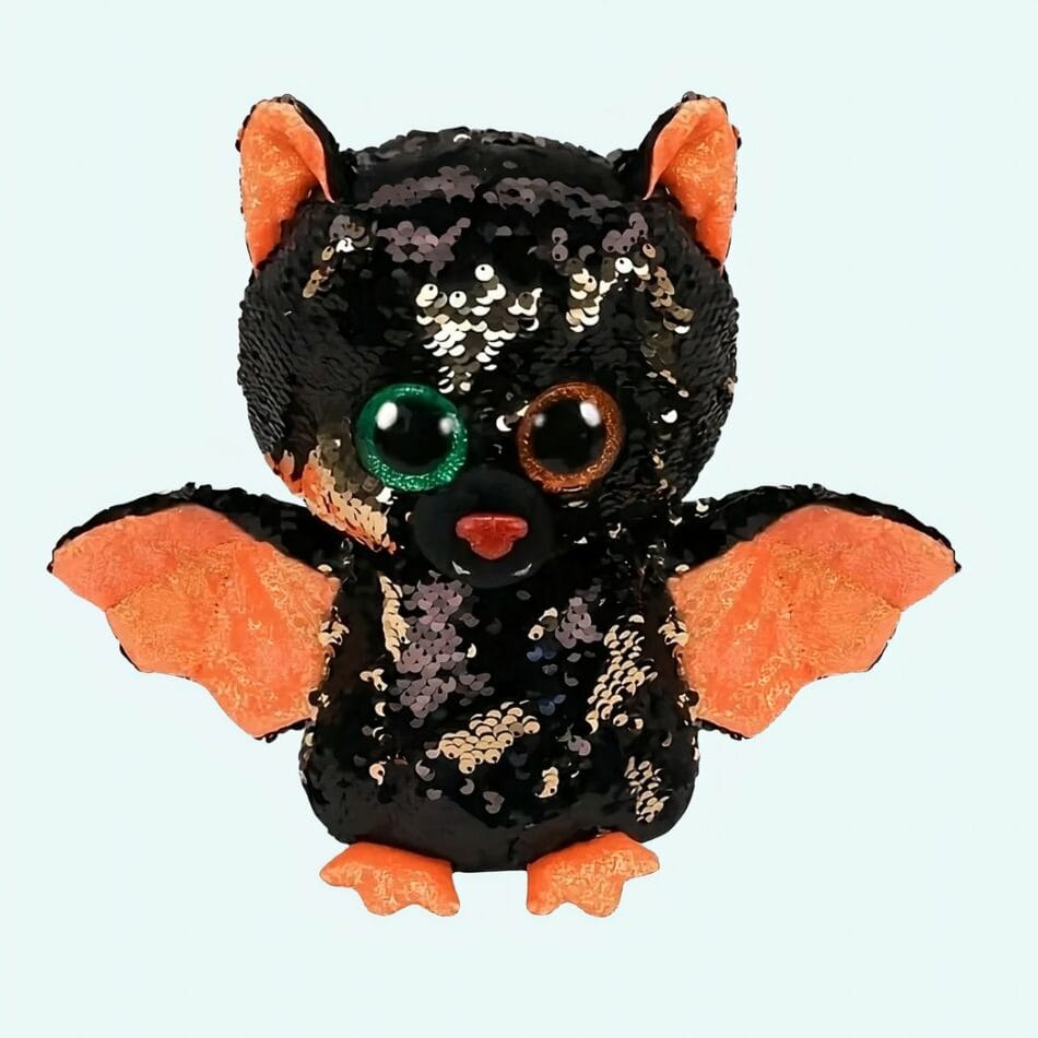 Knuffel Uil met Omkeerbare Pailletten Halloween De Knuffel