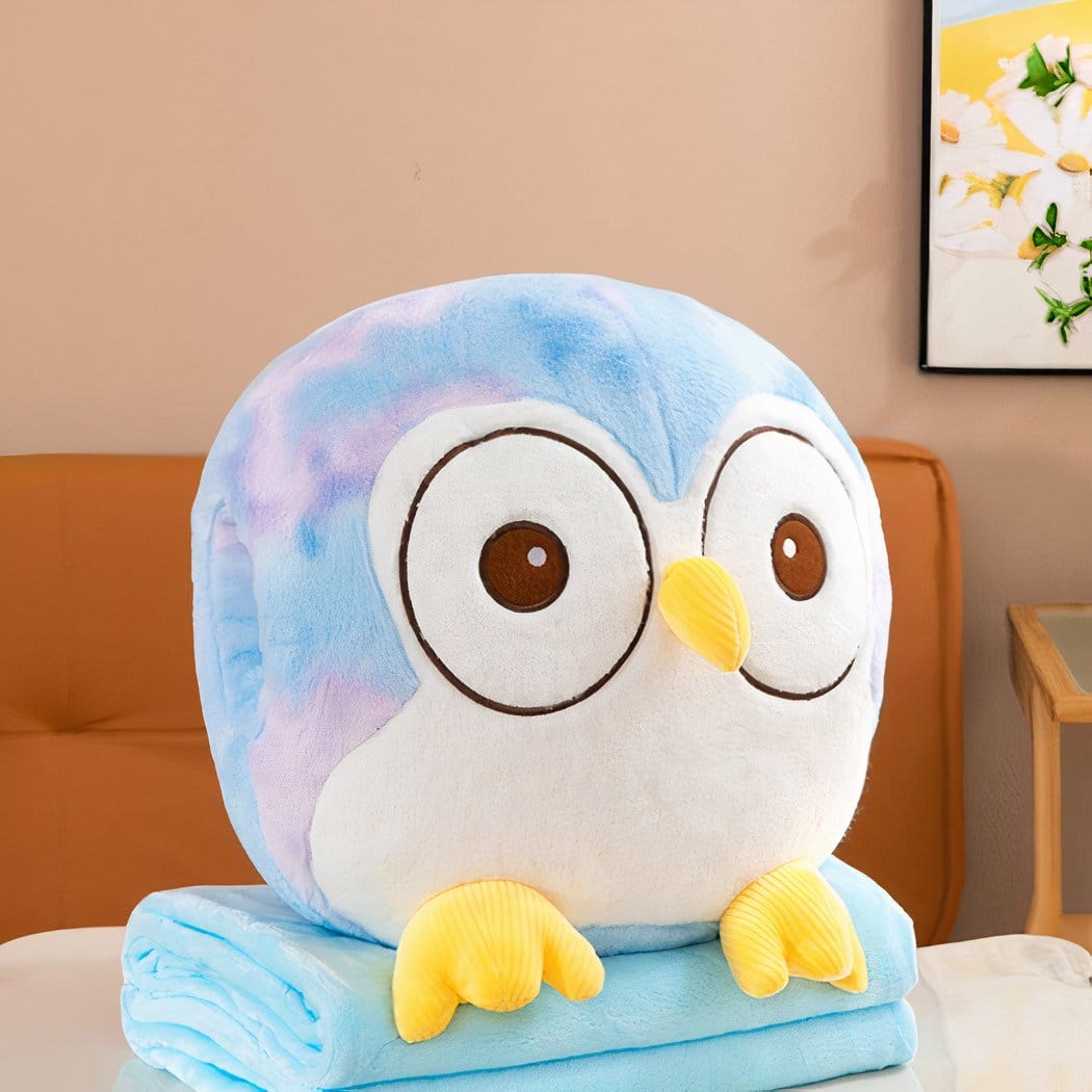 Knuffel Uil Schattig Superzachte Polyester Met Grote Ogen De Knuffel blauw / model-1