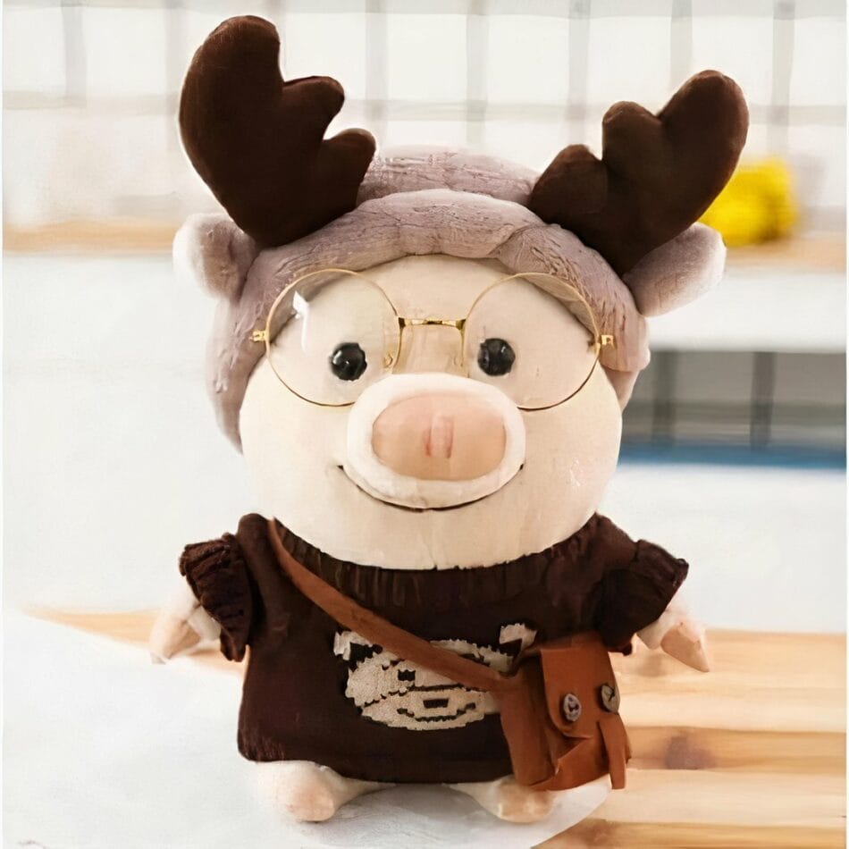 Knuffel Varken Gekleed Als Rendier Zachte Feestelijke Speelknuffel De Knuffel