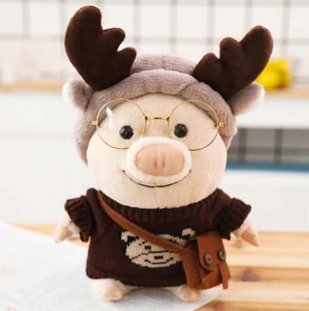 Knuffel Varken Gekleed Als Rendier Zachte Feestelijke Speelknuffel De Knuffel