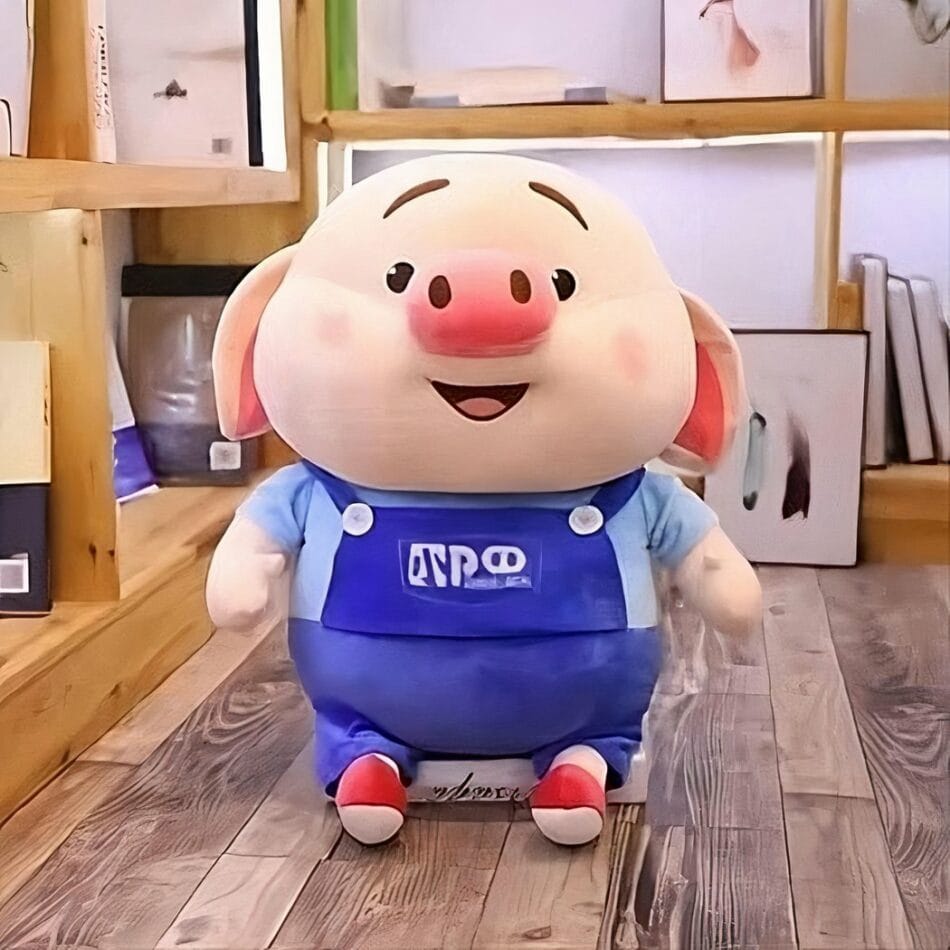 Knuffel Varken Gekleed in Bricoleur Outfit Zachte Knuffel De Knuffel
