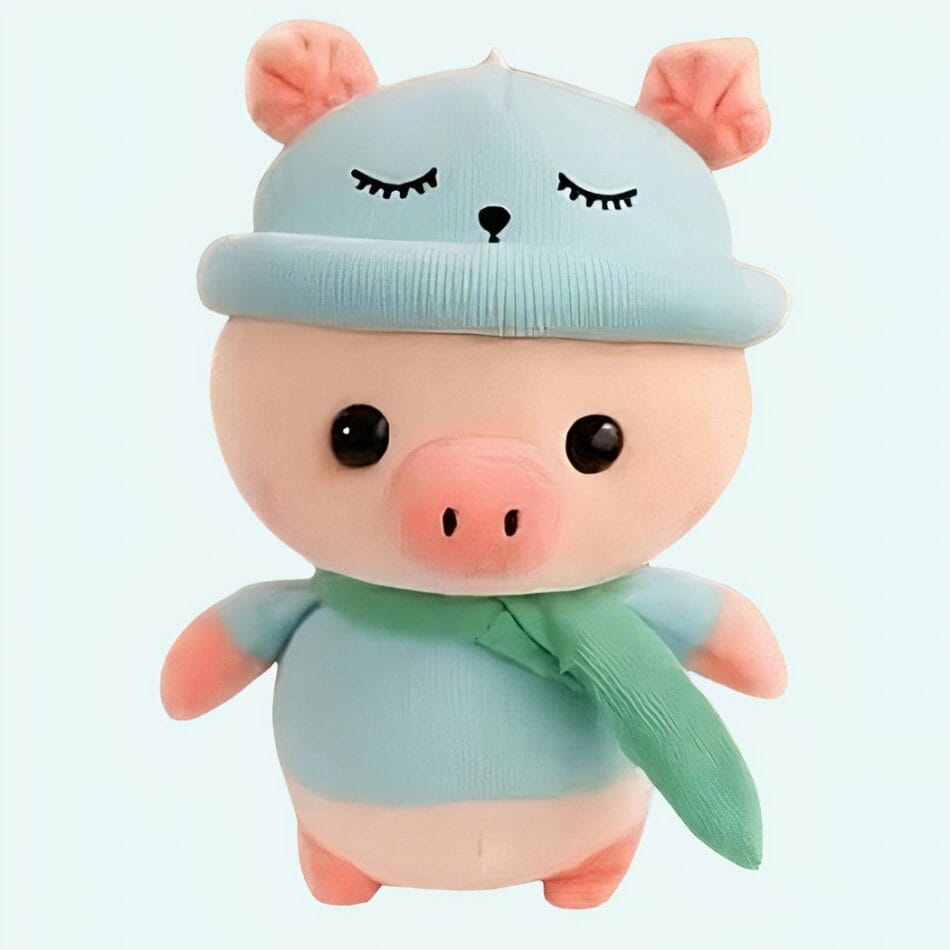 Knuffel Varken Met Blauwe Outfit Schattig Glamoureus De Knuffel