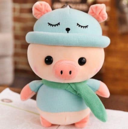 Knuffel Varken Met Blauwe Outfit Schattig Glamoureus De Knuffel
