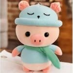 Knuffel Varken Met Blauwe Outfit Schattig Glamoureus De Knuffel