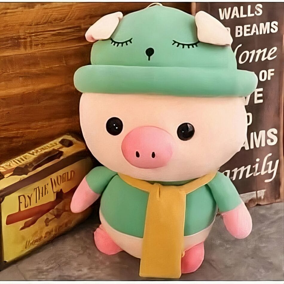 Knuffel Varken Met Groene Outfit Zacht 50 cm De Knuffel