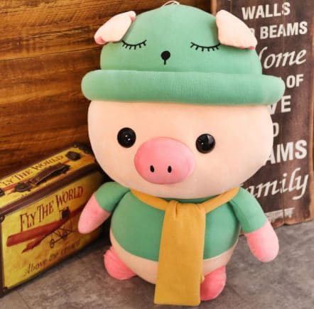 Knuffel Varken Met Groene Outfit Zacht 50 cm De Knuffel