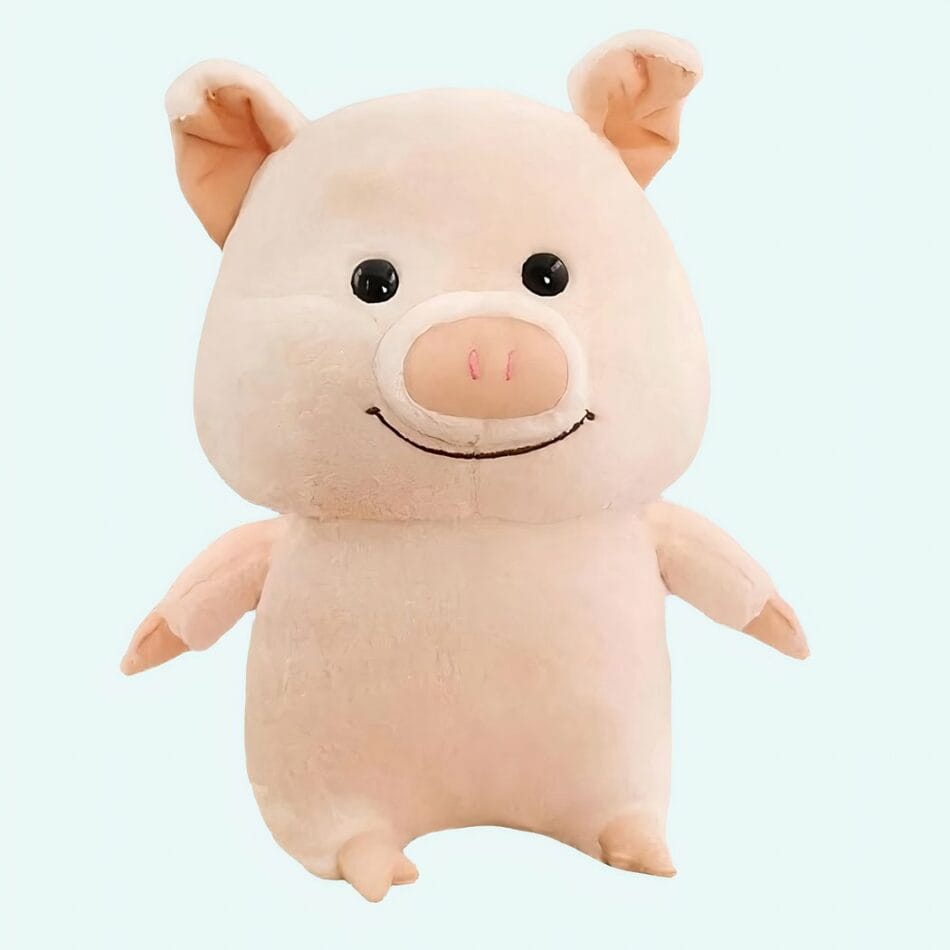 Knuffel Varken Roze, Zachte Pluche, 25 cm, Zwarte Knoopogen De Knuffel