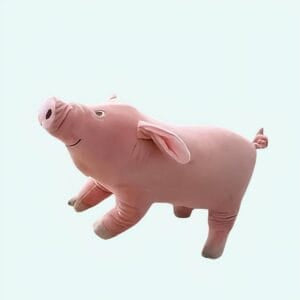 Knuffel Varken Roze, Zachte Pluche, 25 cm, Zwarte Knoopogen De Knuffel