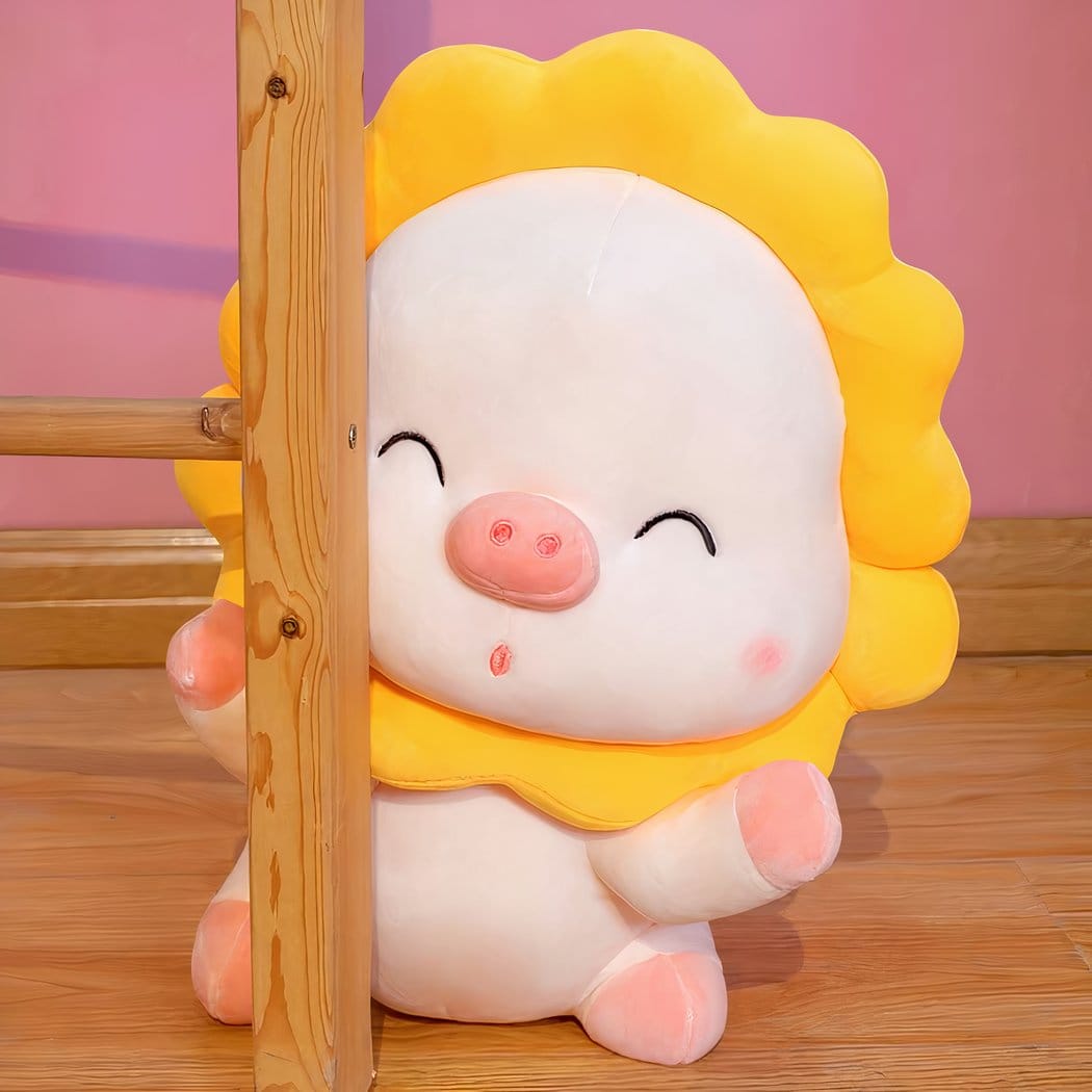 Knuffel Varken Tournesol Zonnebloemkleuren Zachte Vacht De Knuffel