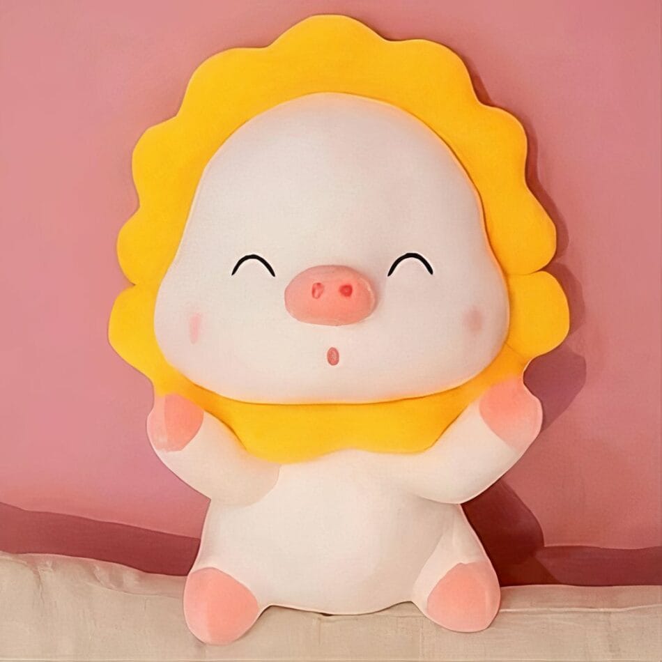 Knuffel Varken Tournesol Zonnebloemkleuren Zachte Vacht De Knuffel