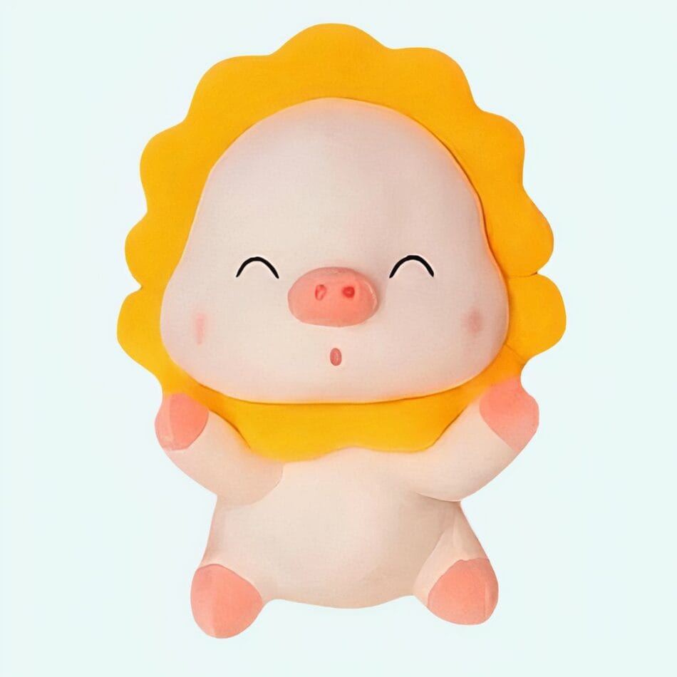 Knuffel Varken Tournesol Zonnebloemkleuren Zachte Vacht De Knuffel