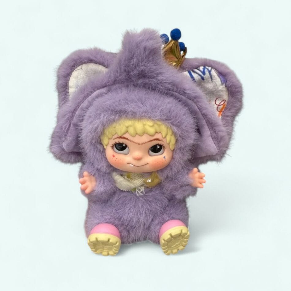 Knuffel Wakuku Ton Ton Purple Graffiti Lavendel Vacht en Gouden Kroon De Knuffel