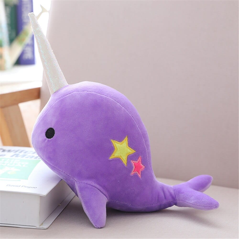 Knuffel Walvis Eenhoorn Paars Met Sterretjes De Knuffel