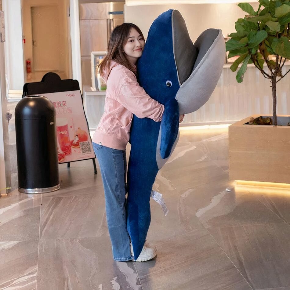 Knuffel Walvis XXL 120 cm Blauw Zachte Pluche De Knuffel