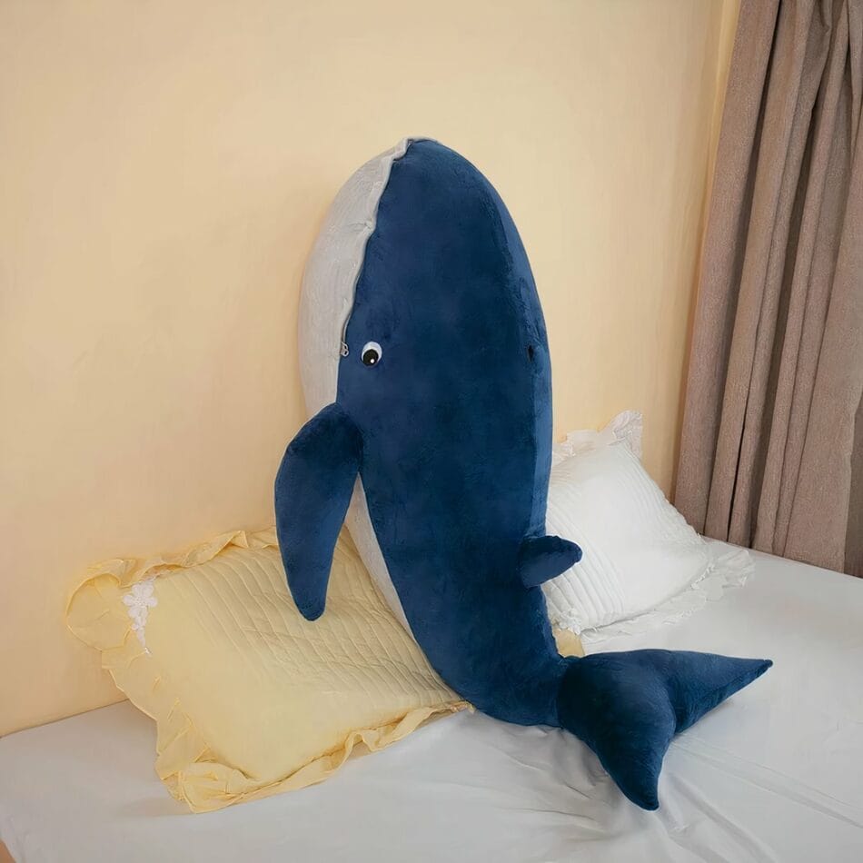 Knuffel Walvis XXL 120 cm Blauw Zachte Pluche De Knuffel