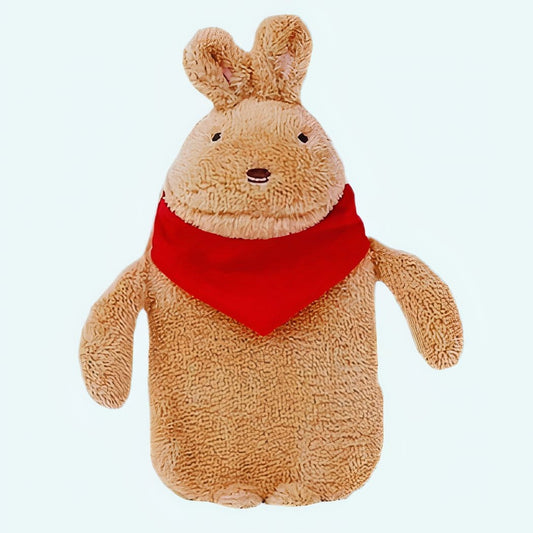 Knuffel Warmwaterkruik Konijn met Veters Handzaam Rijst en Microbeads De Knuffel wit