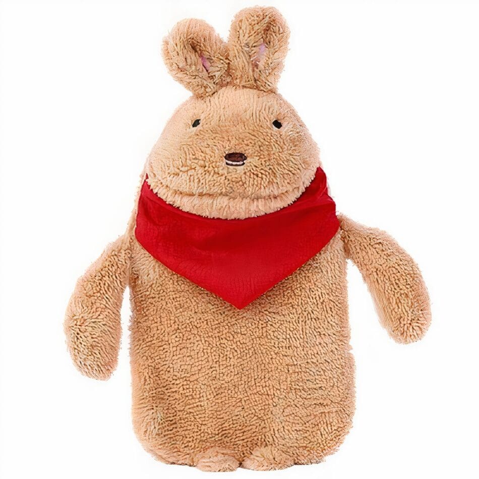 Knuffel Warmwaterkruik Konijn met Veters Handzaam Rijst en Microbeads De Knuffel