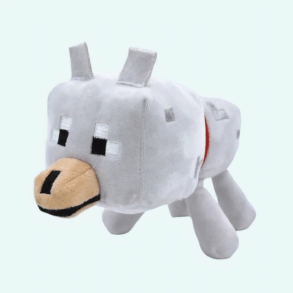 Knuffel Wolf Minecraft Pixelachtige Metgezel De Knuffel