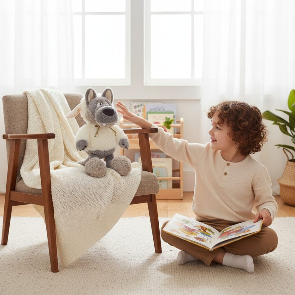 Knuffel Wolf Verkleed Als Schaap Wit Met Zachte Vacht De Knuffel