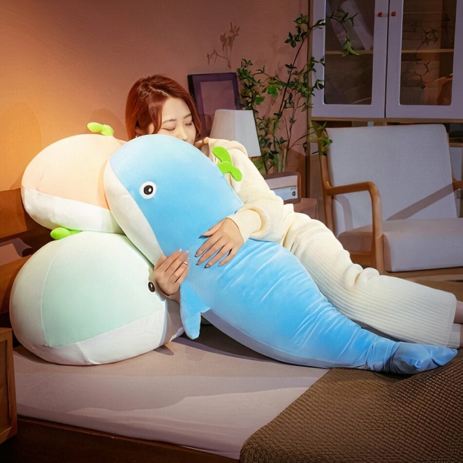 Knuffel XXL Baleine Pastel Zachte Knuffel en Kussen De Knuffel
