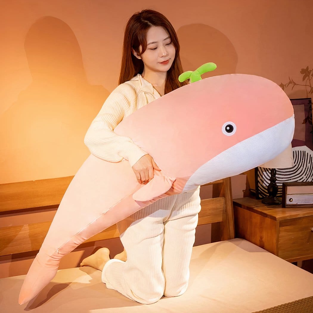 Knuffel XXL Baleine Pastel Zachte Knuffel en Kussen De Knuffel roze