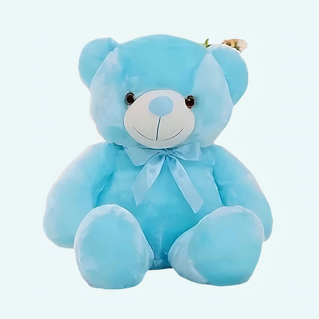 Knuffelbeer Kussen LED Blauw met Rustgevend Licht De Knuffel